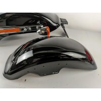 Harley-Davidson Softail Fat Boy M8 Front-& Heckfender Set Vivid Black Chrom Struts